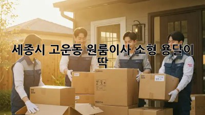 세종시 고운동 원룸이사? 소형 용달이 딱!